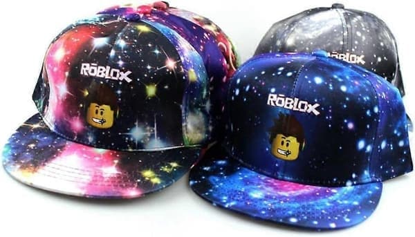 Roblox Tecknat Tryck Baseballkeps för Pojkar och Flickor Justerbar Barnhatt Platt Brätte Solhatt för Barn Baseballkeps M Blå