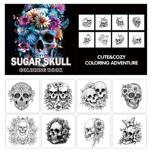 Mandala Dyremalebok for Voksne | 24 Akvarellkunst-sider]skull] skull
