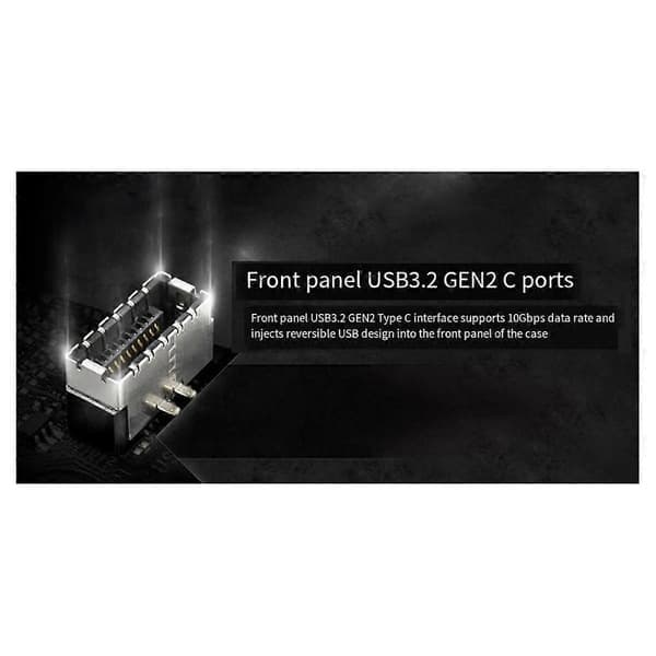 USB 3.2 förlängningskabel för frontpanel, GEN2x2 baffelkabel Typ-E till chassi Typ-C front C
