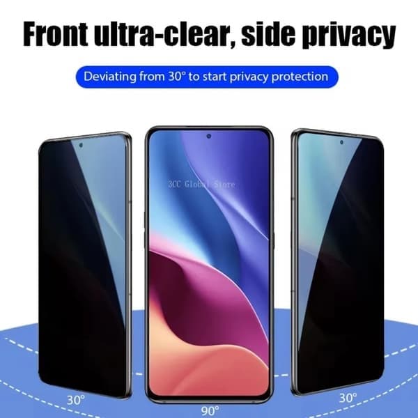 Fullt integritetsskyddat härdat glas kompatibelt med Samsung Galaxy S21 Plus S20 FE Note 20 10 Lite A32, för Note 10 Lite, anti-insyn For Note 10 Lite Anti Peeping