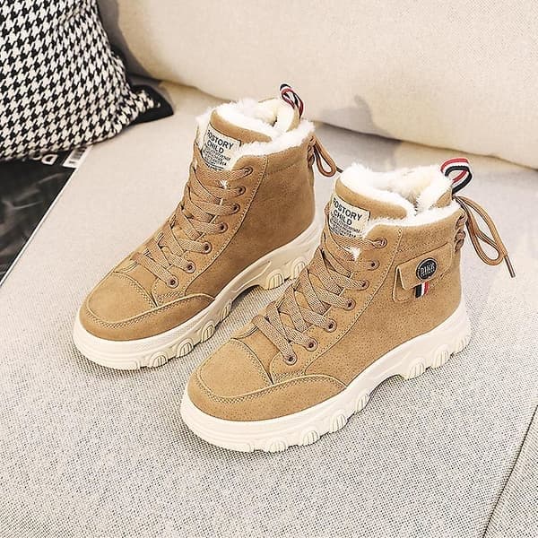 Vintersko for kvinner, fleecefôret, varme og vanntette, 8329, khaki, størrelse 35 Khaki 35