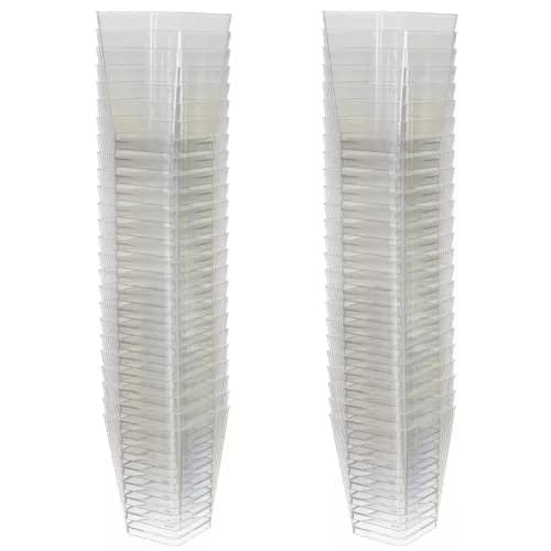 50-pack, fyrkantiga koppar / plastmuggar för mousse & dessert, 160 ml