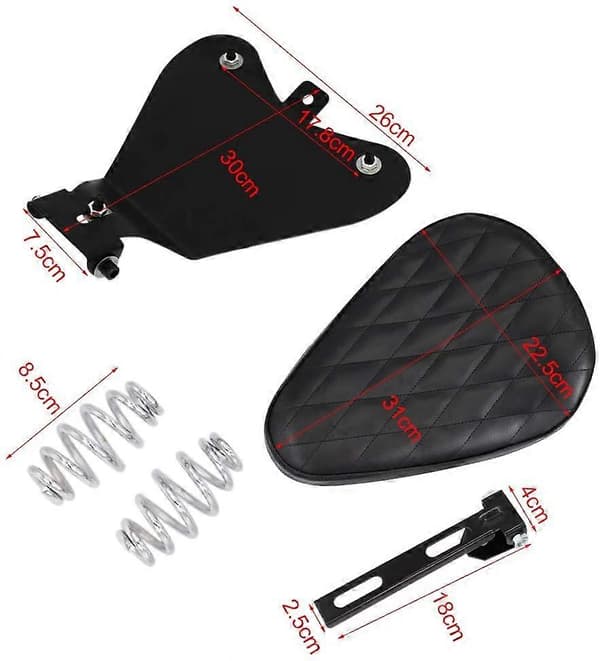 Sort læder solosæde til Sportster 883 1990-2013 Cruiser Bobber Chopper Sadel