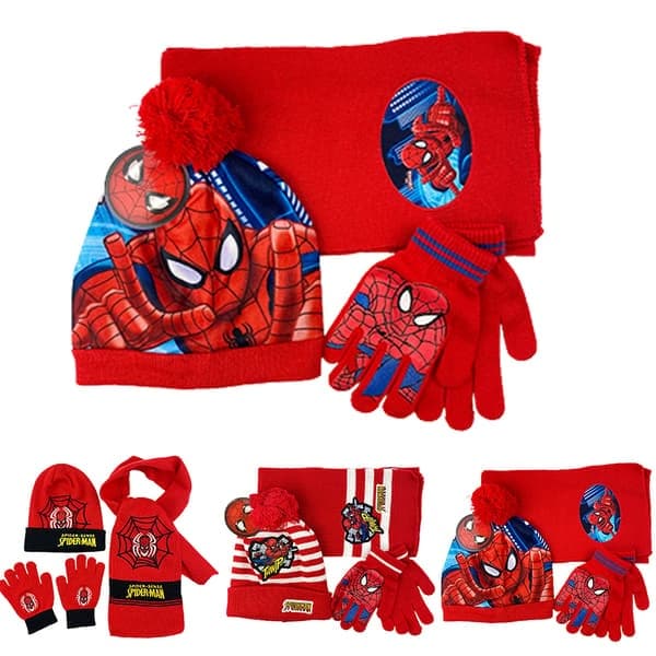 Barn Spiderman Trykk Vinter Lue Hansker Skjerf Sett Y 3
