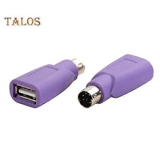 2 stk. adapter PS/2 han til USB hun-konverter til tastaturmus Dobbelt USB-interfacekonverteringsværktøj lilla