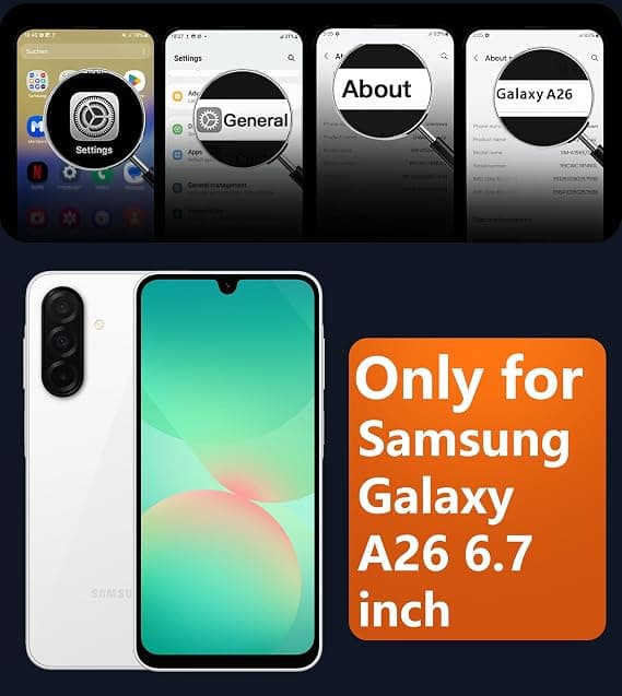 FNTCASE til Galaxy A26 5G-deksel, magnetisk matt gjennomskinnelig, fallbeskyttelse i militærklasse, slankt robust støtsikkert deksel Blue