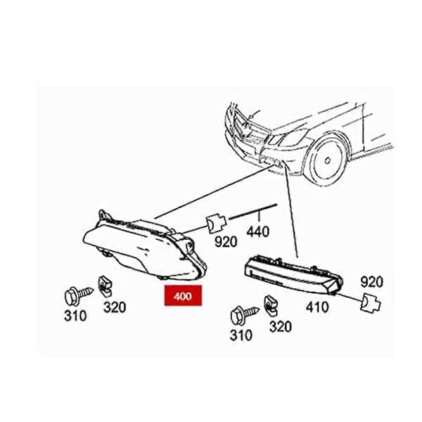 LED-varsellys DRL nedre støtfangergrill for W212 E300 E350 E500 2009-2013