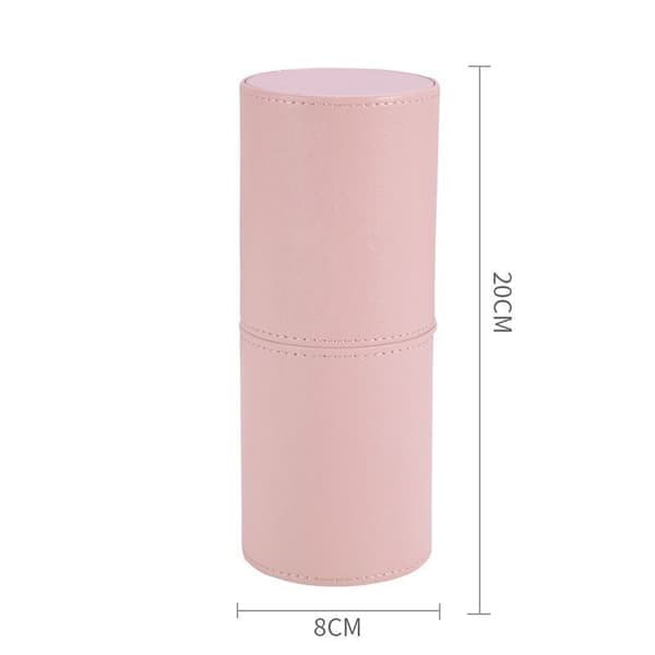 PU Læder Makeupbørsteholder Organizer Pink