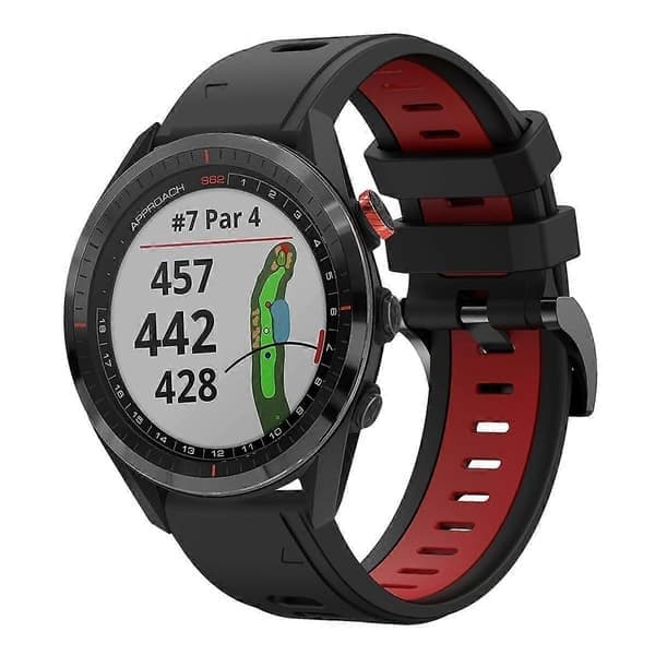 Silikoniranneke Garmin Approach S62-linglingille, musta punainen Black Red