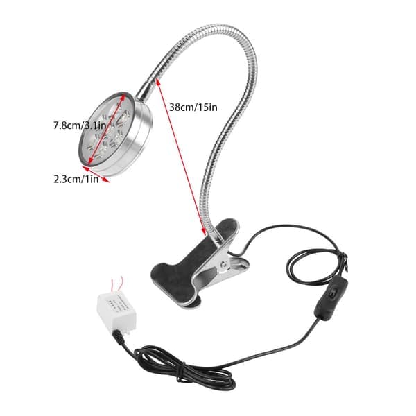 LED-maskinarbeidslampe Svanehalsklemme/Fast base Klemmebryterlampe (#07)