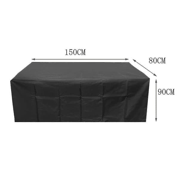 Havebordsovertræk Presenning til Havebord Havemøbler Rektangulær Vandtæt Vindtæt UV-resistent Sort (150 X 90 X 75 cm)