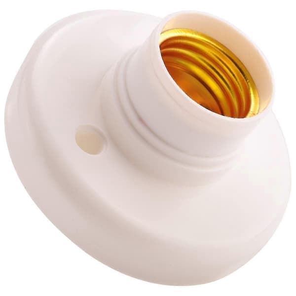 E27 pyöreä muovinen lampunpidike, valkoinen