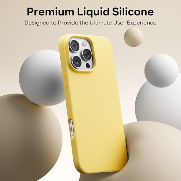 iPhone 16 Pro Deksel Flytende Silikon, Støtsikkert Deksel Kompatibelt med iPhone 16 Pro Deksel Mykt, Full Beskyttelse Deksel (Gul) Gul iPhone 16 Pro Yellow iPhone 16 Pro