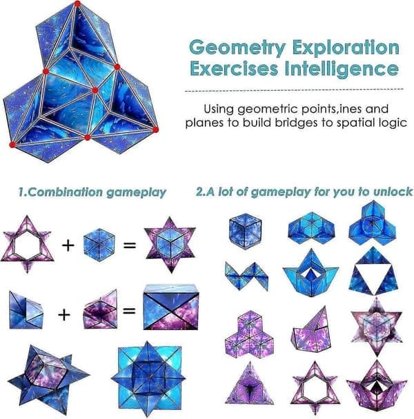 Magisk kube, magisk puslespillkube, transformerende kuber, magisk stjernekube, 3D-puslespill magiske kuber, speed cube, infinity cube, puslespill magisk kube