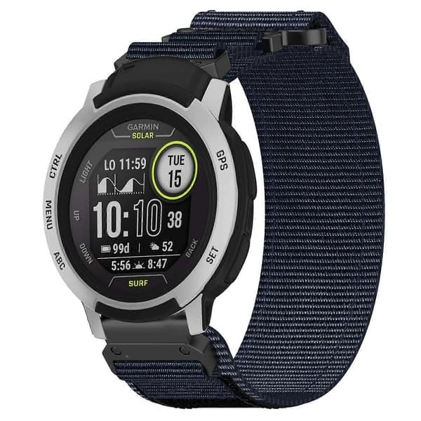 22mm Nylon Urrem Kompatibel med Garmin Instinct-lingling, Blå Blue