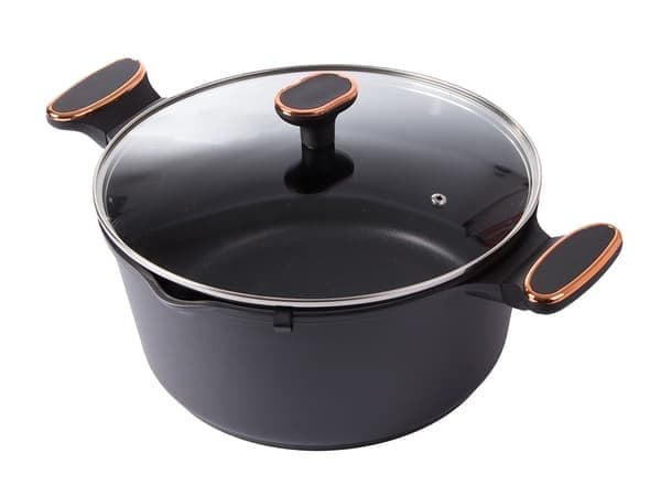 7L Gryte med lokk, non-stick belegg, induksjonstopp
