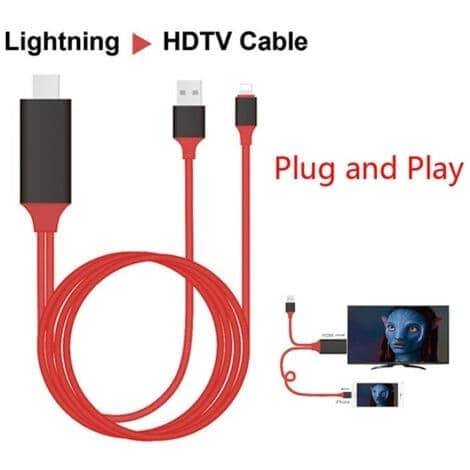 Lightning til HDMI til HDTV videoadapterkabel for iPhone 7, 6 og 5