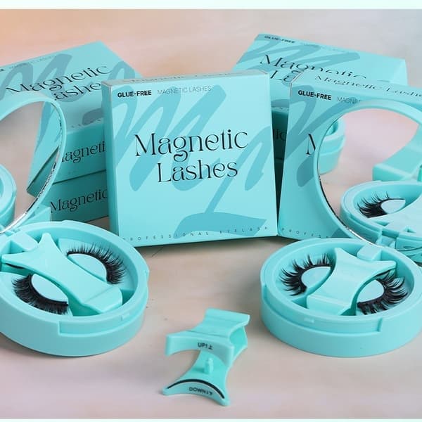 Magnetiska ögonfransar set, mintgrön integrerad låda modell 1