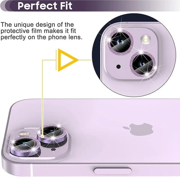 Kompatibel iPhone 17 Pro Max Air 17Pro 14 15 16 ProMax Plus Glitter Diamant Hærdet Glas Kamera, Glitter Titanium, til iPhone 14 Pro Max Glitter Titanium For iPhone 14Pro Max