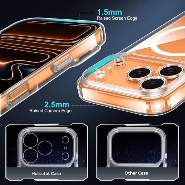 Telefoncover til iPhone 17 Pro Max, MagSafe-kompatibel, Magnetisk, Gennemsigtig iPhone 17 Pro Max Transparent