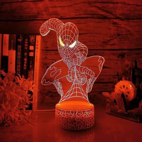 SBSG Spiderman 3D nattlampe Marvel Actionfigur Spider Man nattlampe