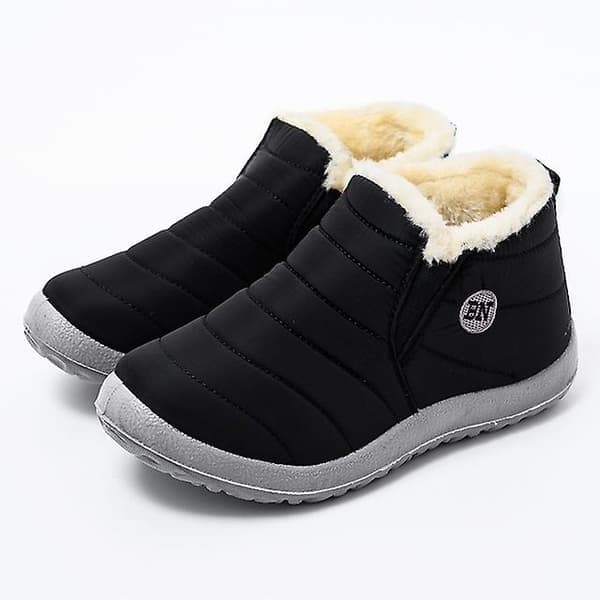 Lette vinterstøvler til mænd, vandtætte vinterstøvler, plus size 47, unisex, sort, størrelse 40 Black 40