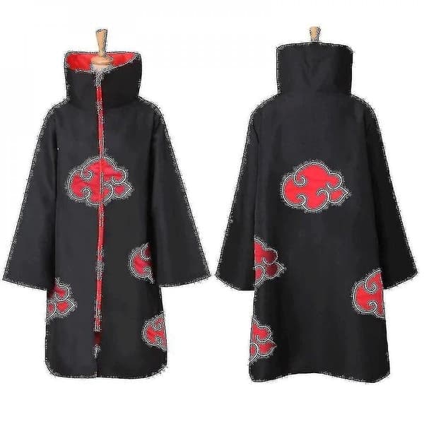 Naruto Akatsuki Kappe Anime Kostumesæt Itachi Kåbe Halloween V 4-delt sæt, 4 dele sæt, Størrelse S 4 Pieces Set S