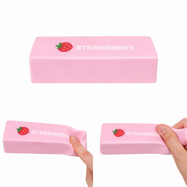 Saktekende Squishy Stressavlastningsleke, Taba Squishy Trykkball for ADHD, Festgave, Smørpinne, 1 Stykke strawberry