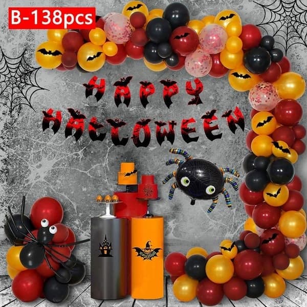 Halloween fest ballon guirlande sæt festartikler, B B
