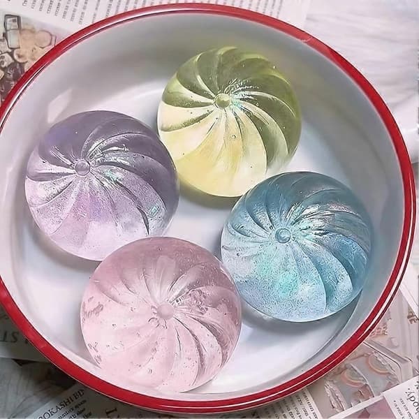 Gigantisk Glitter Dumpling, Gigantisk Dumpling Squishy, Mega Regnbue Dumplings, Søte Glitter Dumplings (2 Stk)