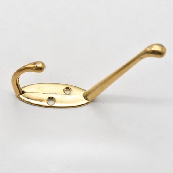 9-pakke veggmonterte metallkroker, dobbel krok, gull