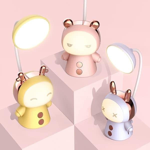 LED skrivebordslampe USB oppladbar leselampe nattlampe skrivebordslampe grå lilla