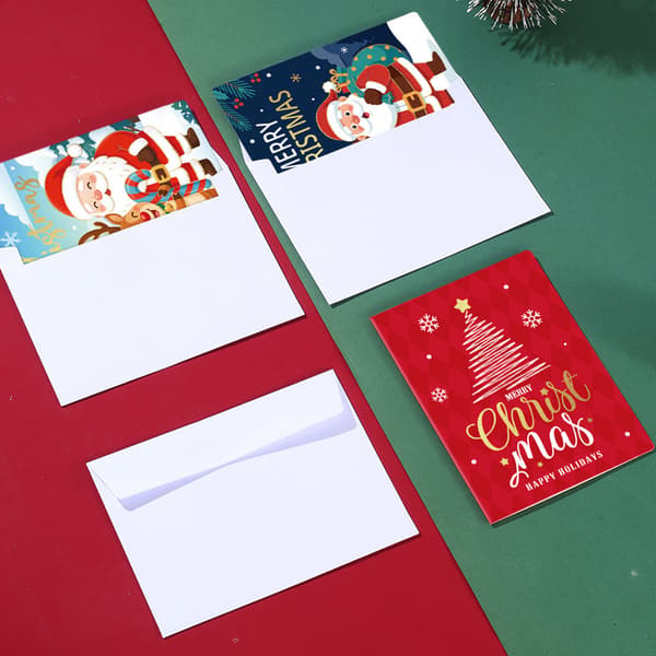 Glædelig jul lykønskningskort sæt med kuverter - 9 stk. kort sæt 9pc Card Set