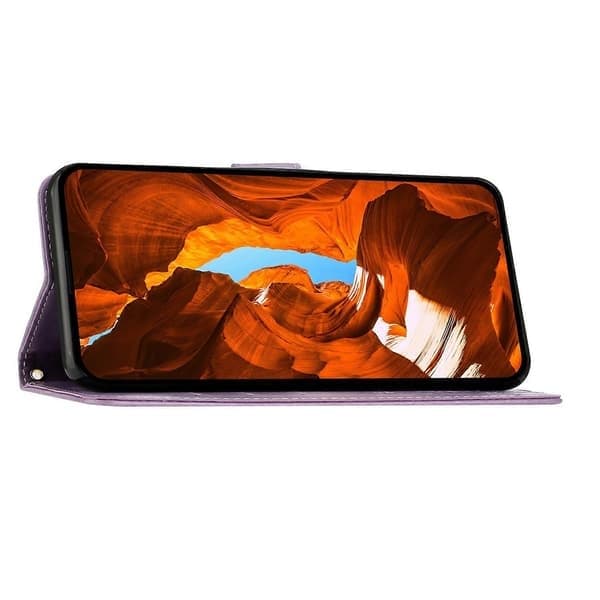 Telefonfodral för iPhone 17 Pro Max Läderplånbok, Fjärilsblomma Tryckt med Rem-lingling, Ljuslila Light purple Light Purple