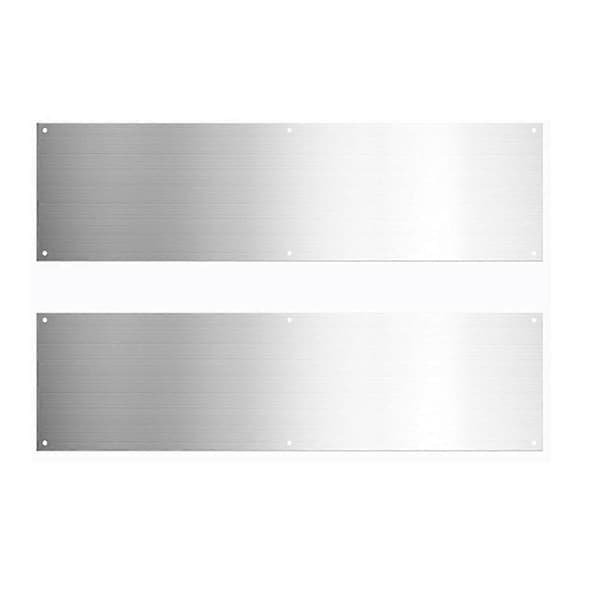 2 stk. aluminiumsparkeplader til yderdøre, beskyttelse og dekoration sølv