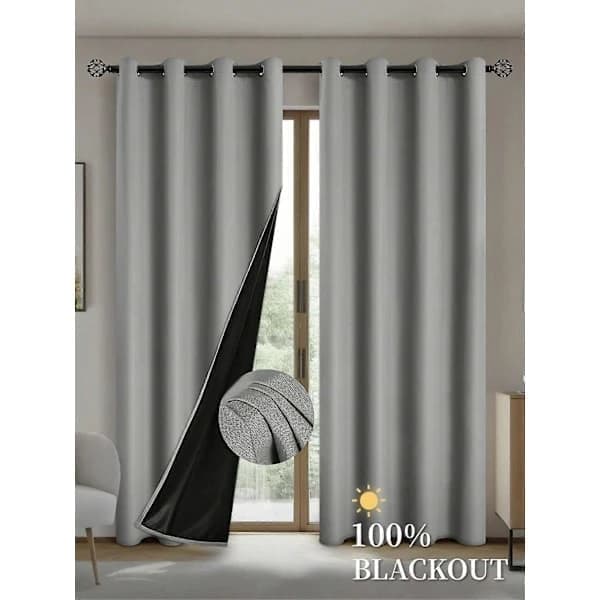 Varmeisolerende blendingsgardin rosa 100x200cm med maljer 1 stk til stue soverom