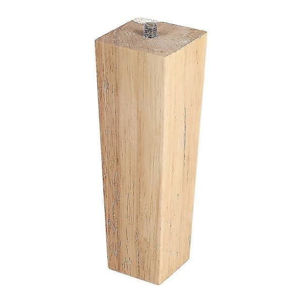 Sæt med 4 firkantede træben, egetræsmøbler 15 cm, størrelse 15 cm 15cm