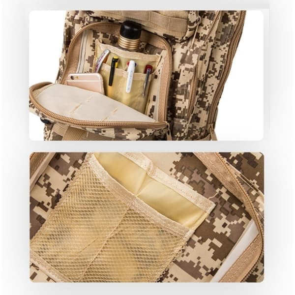 Militärväska / Ryggsäck i Nylon, Kamouflage, 25 Liter