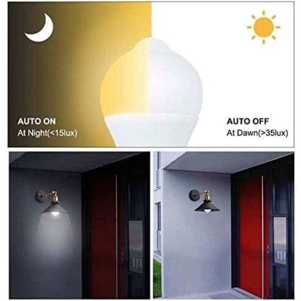 LED-lampa med rörelsesensor, LUSKYKA®, 12W, E27, PIR infraröd rörelsesensor