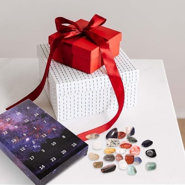 Adventskalender för barn med 24 stenar Julnedräkningskalender, Julklapp för barn, flickor, Sten-4 Stone-4