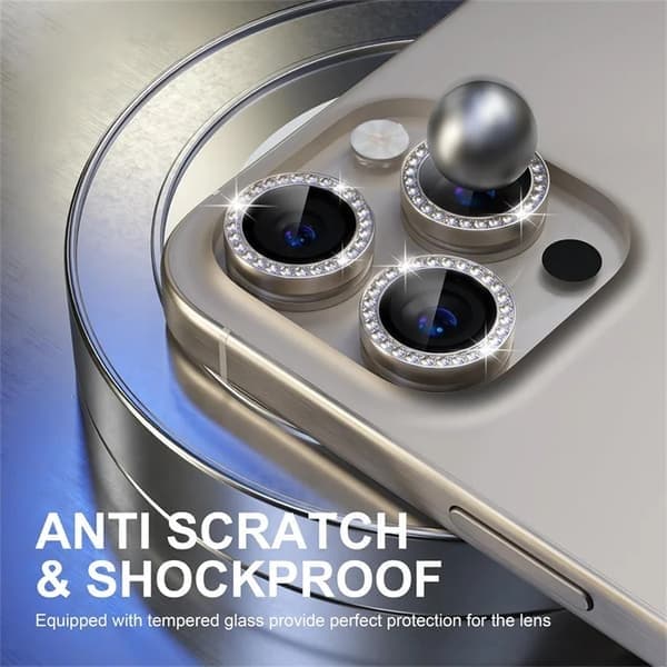Metallkameraskydd kompatibelt med iPhone 16 15 11 12 13 14 Pro Max 16 15 Plus Diamond Ring-lins, Diamantblå, för iPhone 16 Pro Max Diamond Blue for iPhone16 Pro Max