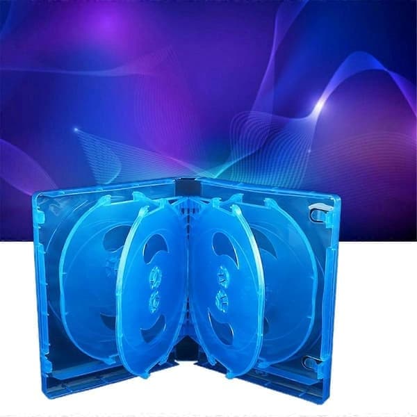 CD-förvaringslåda 10-pack CD-fodral i plast dubbelsidig CD, blå