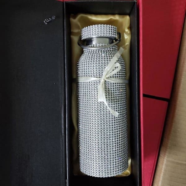 Diamantvandflaske Bling Rhinsten Rustfrit Stål Termoflaske, 100% Helt Ny som Vist Farve