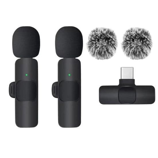 Langattomat Lavalier-mikrofonit Android USB-C:lle, Klipsikiinnitteiset Lavalier-mikrofonit melunvaimennuksella, Vlog, Live, Haastattelu