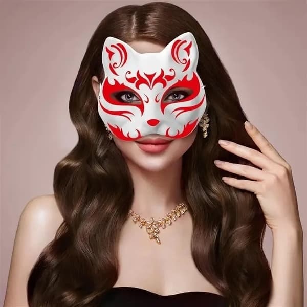 10 katte masker til at male, DIY hvide masker til maskerade og Halloween, hvid