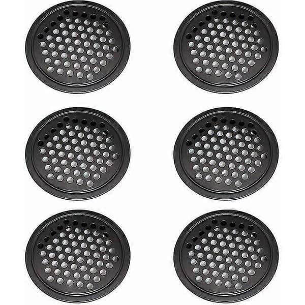 6 stk. ventilationsriste i rustfrit stål til garderobeskabe, 60 mm runde ventilationsriste til køkken