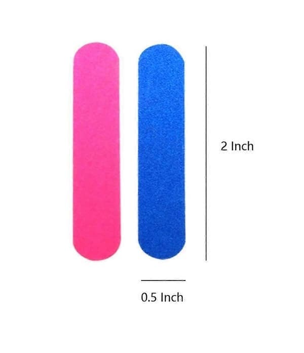 Mini neglefiler i bulk, 100 stk. engangs dobbeltsidige smergelfiler i reisestørrelse for menn, kvinner, barn (5 cm)