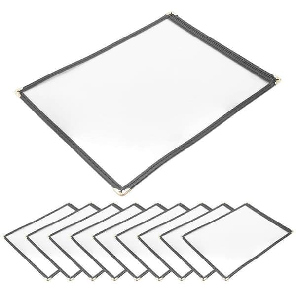 10-pack menyhållare, ensidig, 2 vyer, passar 8,5 x 11 tums papper, restaurangmenyhållare