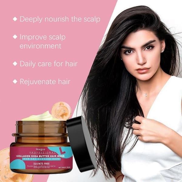 Tidsbegrænset Hoegoa Keratin Hårmaske, Reparerer og Plejer Kruset, Tørt Hår, 3 stk. 3pcs