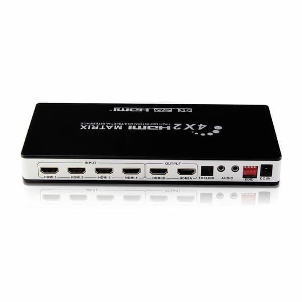 HDMI Matrix 4x2 -kytkin/jakaja UHD 4K2K 3D EDID-toiminnolla